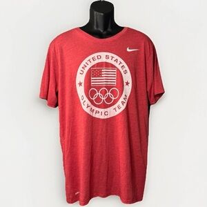 Nike USA Olympic Team Flag Red Dri-Fit Men’s Athletic T-Shirt Size Large